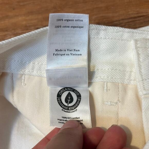 NWOT Everlane The Mariner Wide Leg Cropped Jean In Frayed Hem Bone Size 23 - Picture 8 of 10